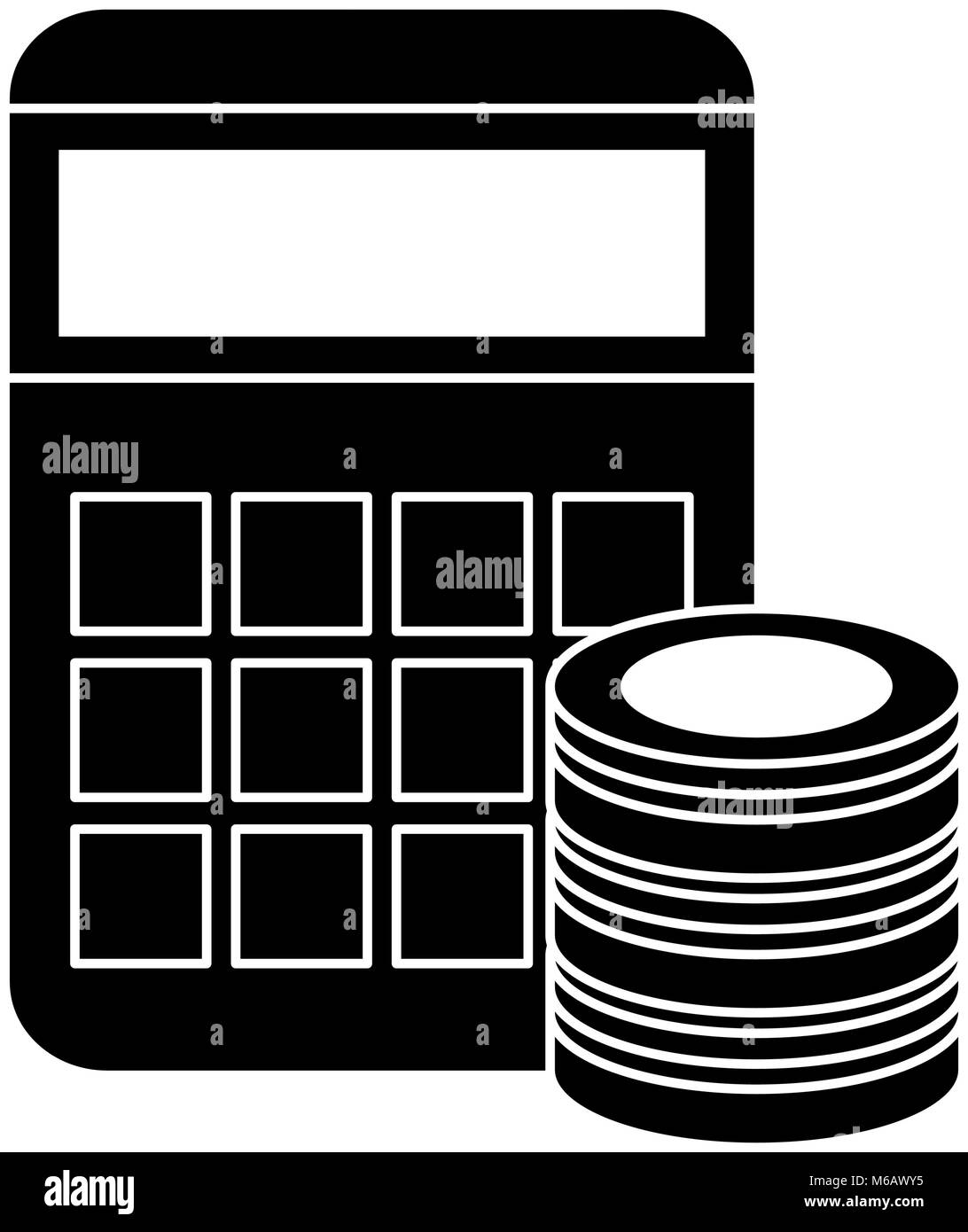 Taschenrechner Mathematik mit Festplatte Stock Vektor