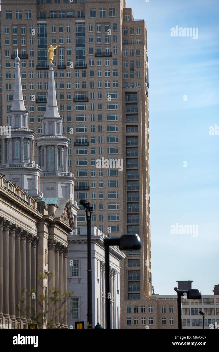 Philadelphia, PA/USA. Street Scene von Philadelphia bis März der Frauen auf Philadelphia. 19. Januar 2018. Stockfoto