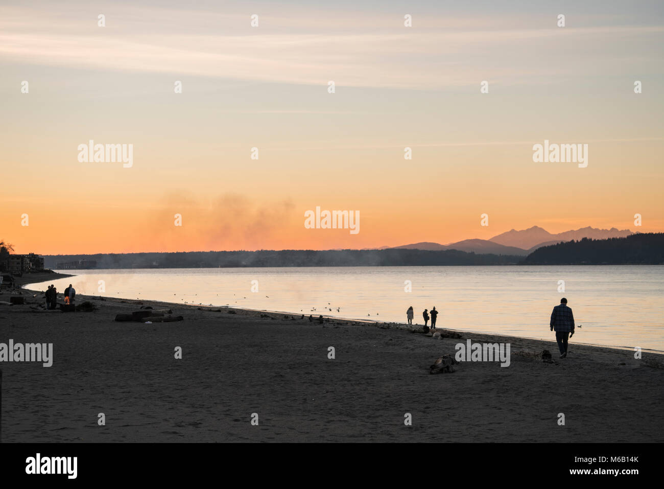 Usa, Washington, Seattle, West Seattle, Alki Beach, Stockfoto