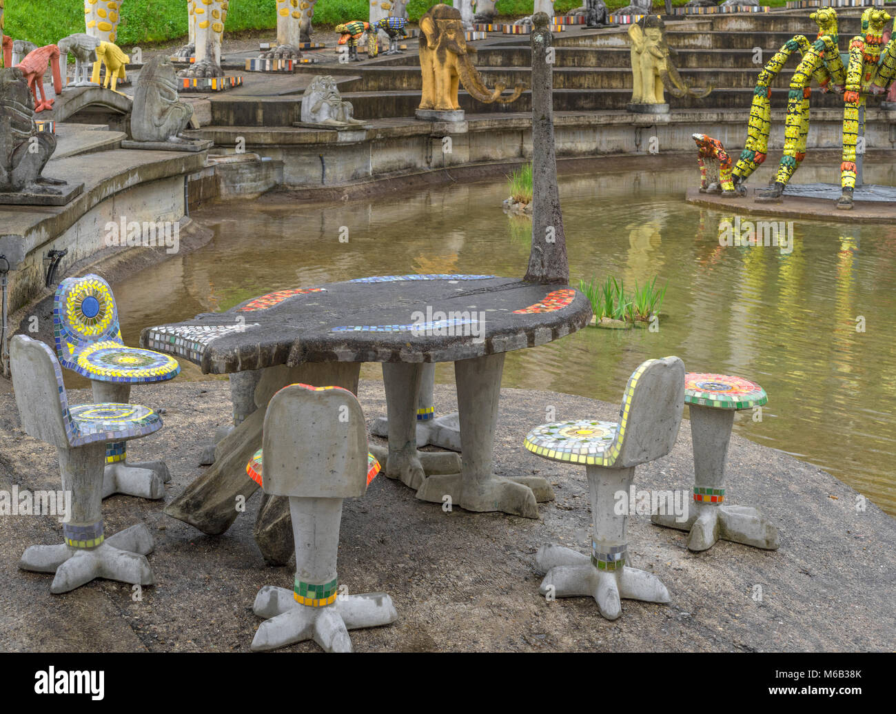 Märchen Skulpturen im Bruno Weber Park. Zürich, Schweiz Stockfoto