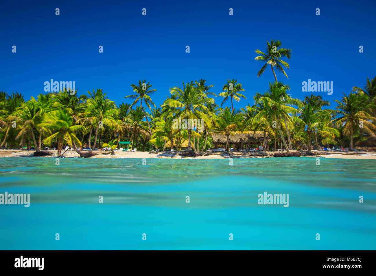 Tropical Beach in Punta Cana, Dominikanische Republik Stockfoto