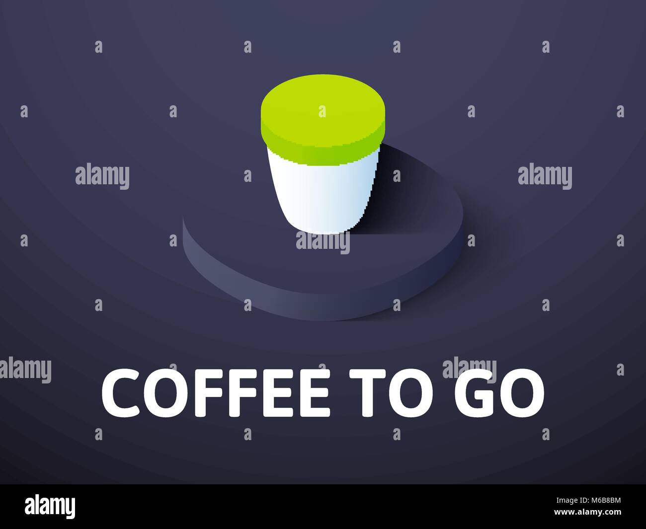 Kaffee isometrische Symbol Farbe Hintergrund gehen Stock Vektor