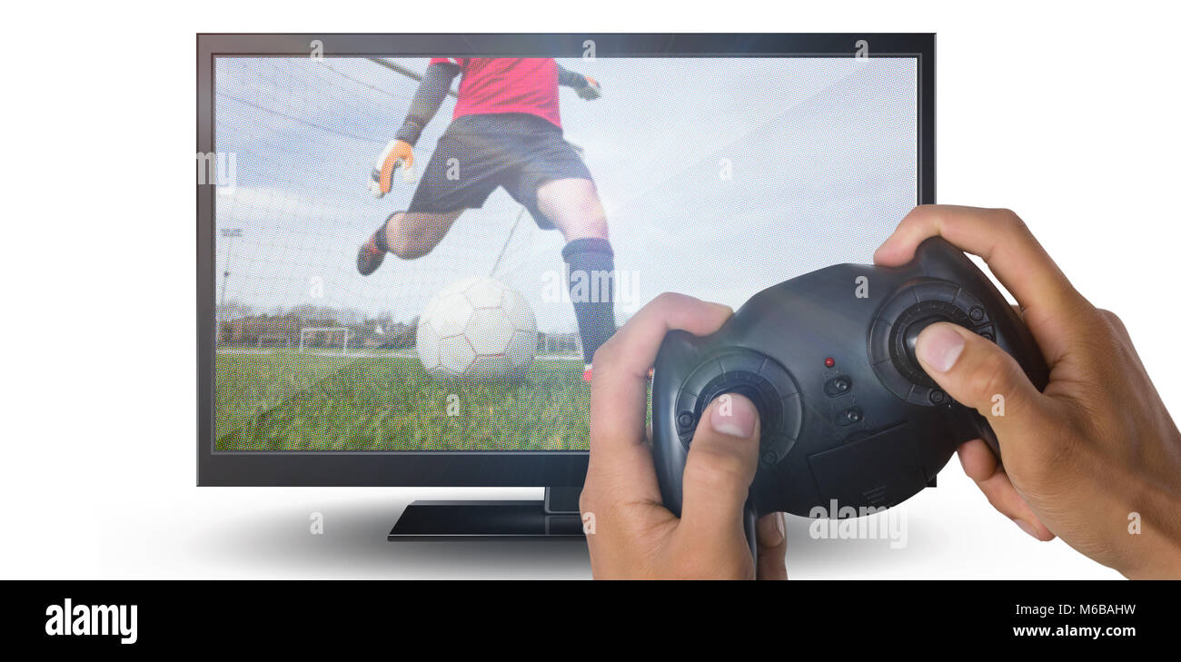 Das zusammengesetzte Bild im 7/8-Bild von Hand Controller Stockfoto