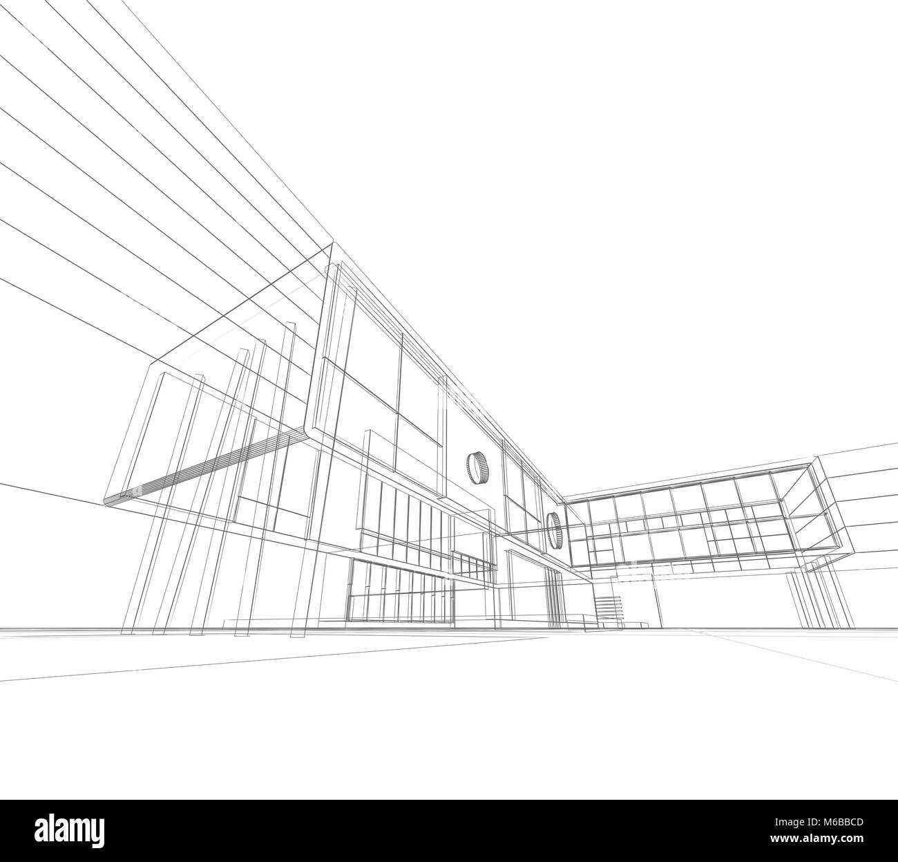 Moderne blueprint 3D-Rendering Stockfoto