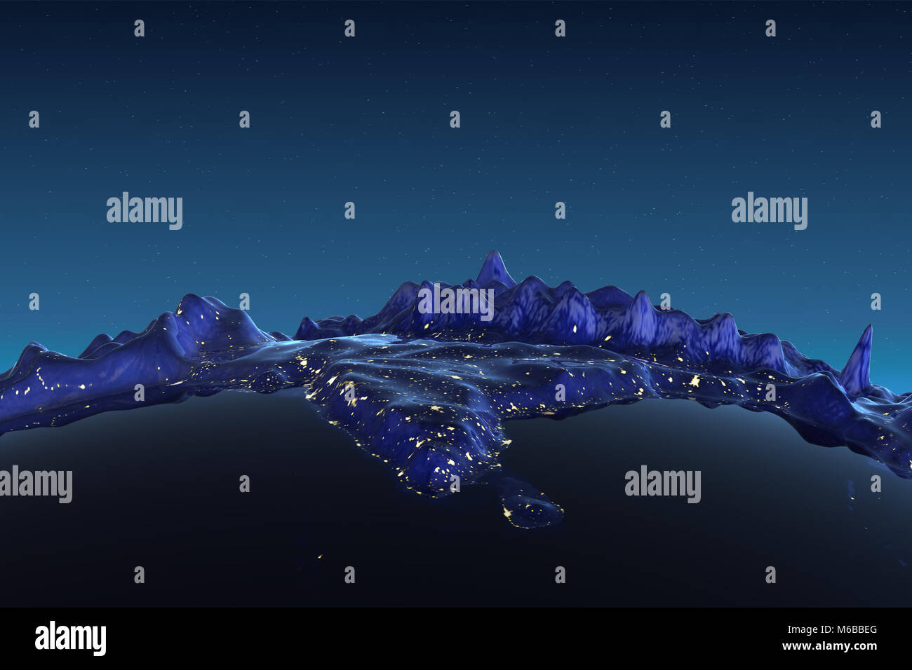 Indien relief City Lights 3D-Rendering Stockfoto