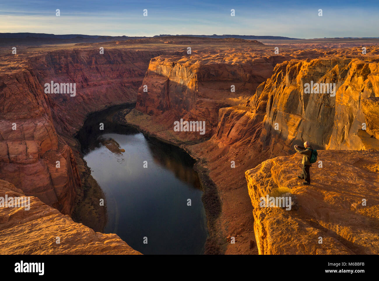 Fotograf am Colorado River, Page, Arizona, USA Stockfoto