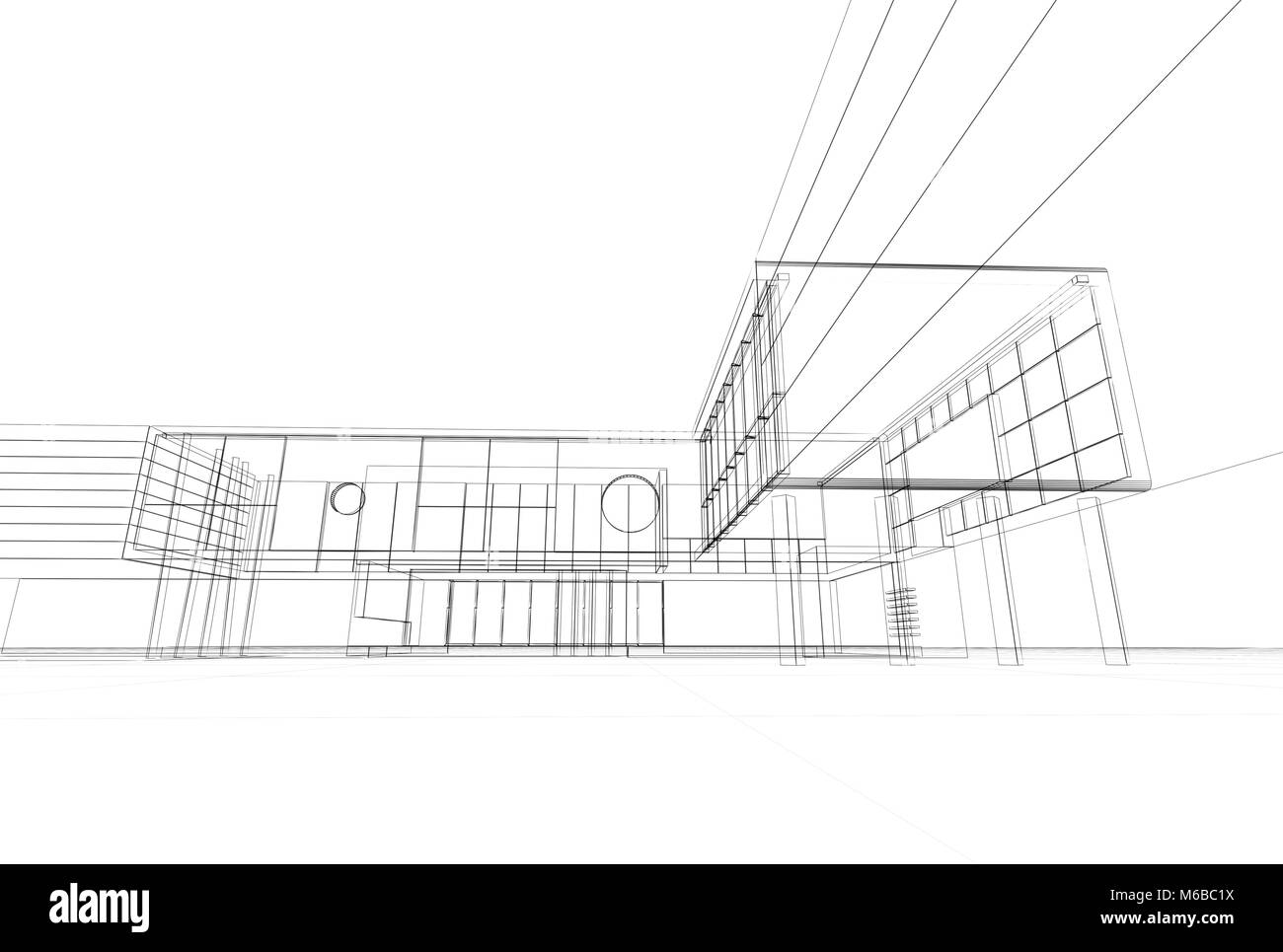 Architekturentwurf 3D-Rendering Stockfoto