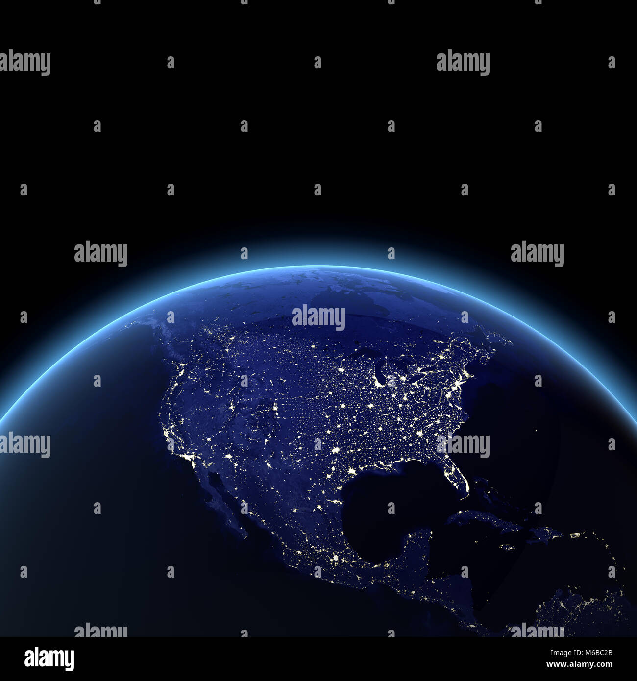 Amerika nacht Ansicht 3D-Rendering Stockfoto