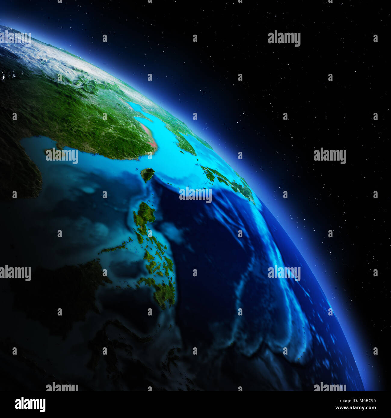 Erde Kontinent 3D Rendering planet Stockfoto