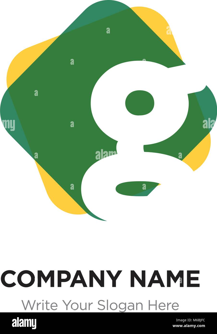 Abstrakte Buchstaben g Logo Vorlage. weiß Vektor Symbol auf grün-gelben Hintergrund. Stock Vektor