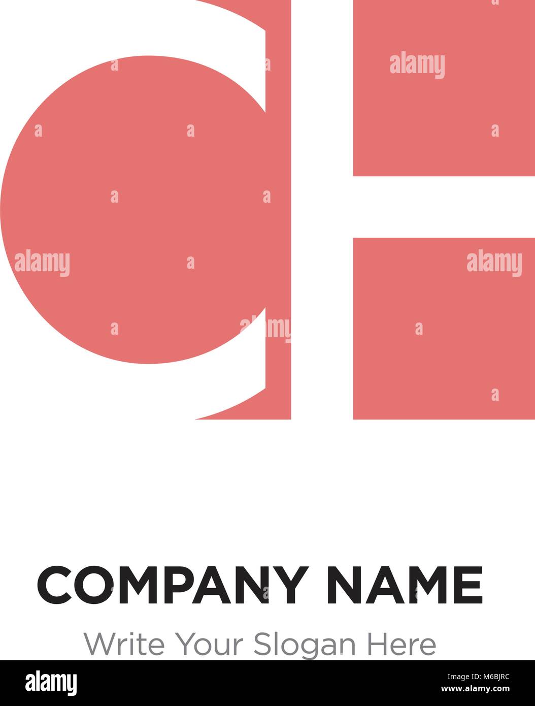 Abstrakte Buchstaben CH HC Logo Design vorlage, Rot Alphabet Buchstaben Name des Unternehmens Konzept. Flache dünne Linie Segmente miteinander verbunden Stock Vektor