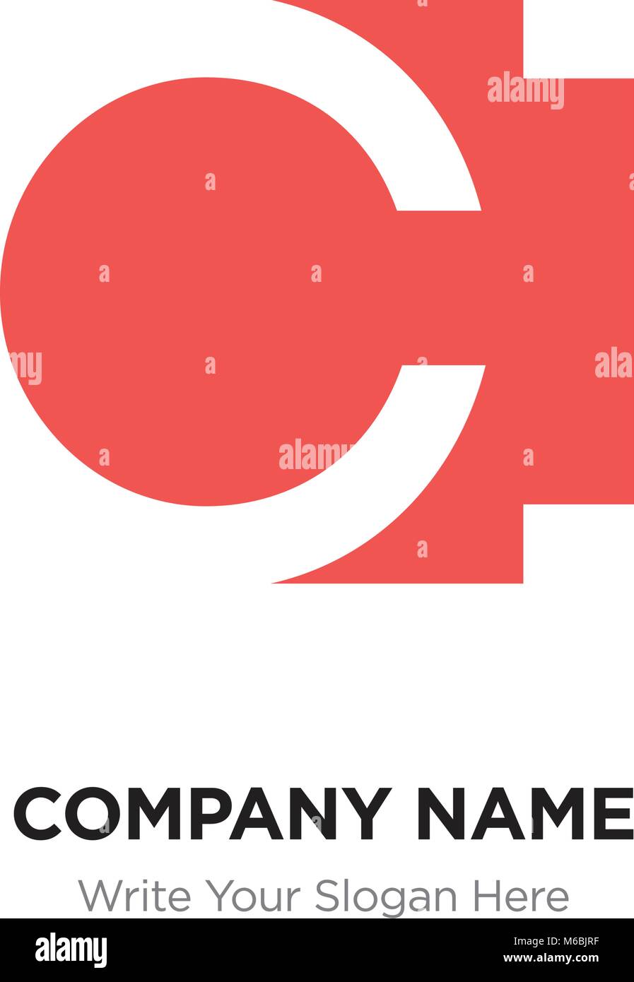 Abstrakte Buchstaben CI-IC Logo Design vorlage, Rot Alphabet Buchstaben Name des Unternehmens Konzept. Flache dünne Linie Segmente miteinander verbunden Stock Vektor