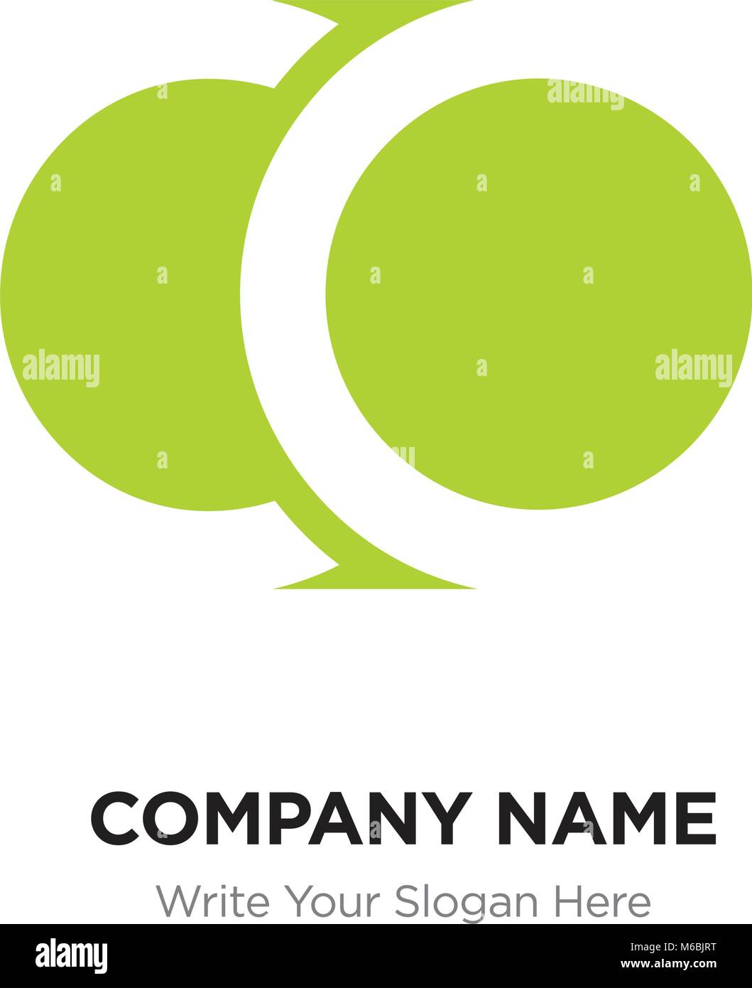 Abstrakte Buchstaben CO OC Logo Design vorlage, Grün Alphabet Buchstaben Name des Unternehmens Konzept. Flache dünne Linie Segmente miteinander verbunden Stock Vektor