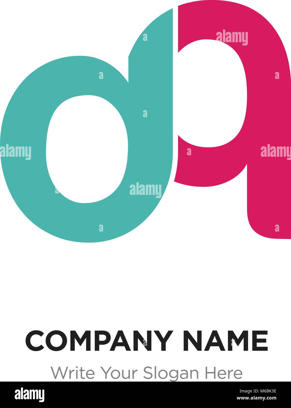 Zusammenfassung schreiben dq, qd Logo Design vorlage, Grün & Rot Alphabet Buchstaben Name des Unternehmens Konzept. Flache dünne Liniensegmente zu jedem Othe angeschlossen Stock Vektor