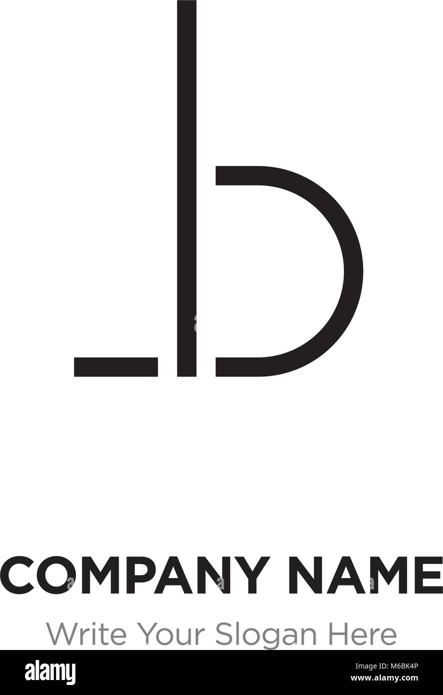 Abstrakte Buchstaben BL, LB Logo Design vorlage, Schwarz Alphabet Buchstaben Name des Unternehmens Konzept. Flache dünne Linie Segmente miteinander verbunden Stock Vektor