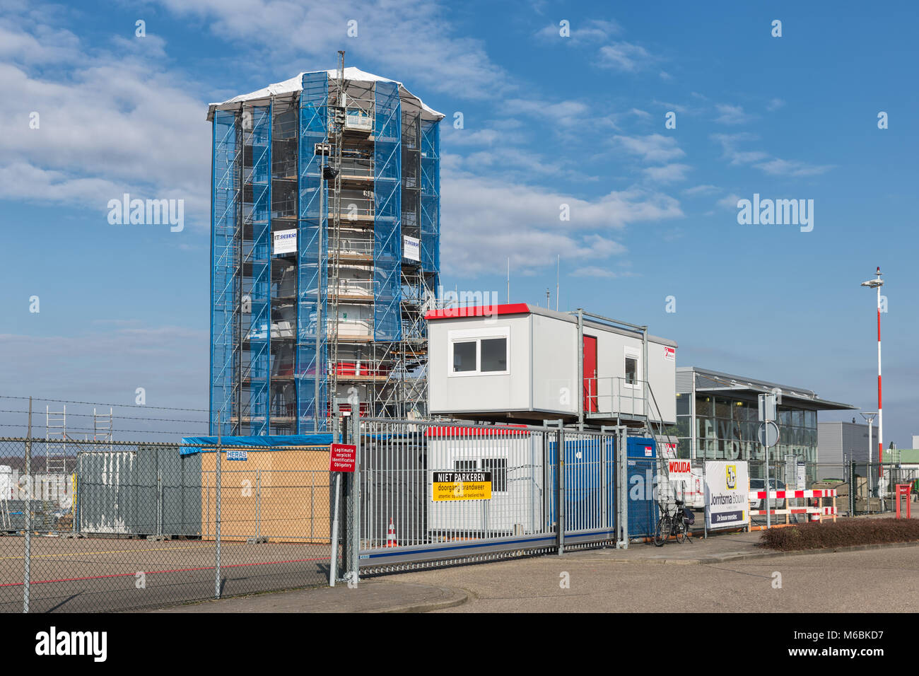 Control Tower Lelystad Airport im Bau. Stockfoto