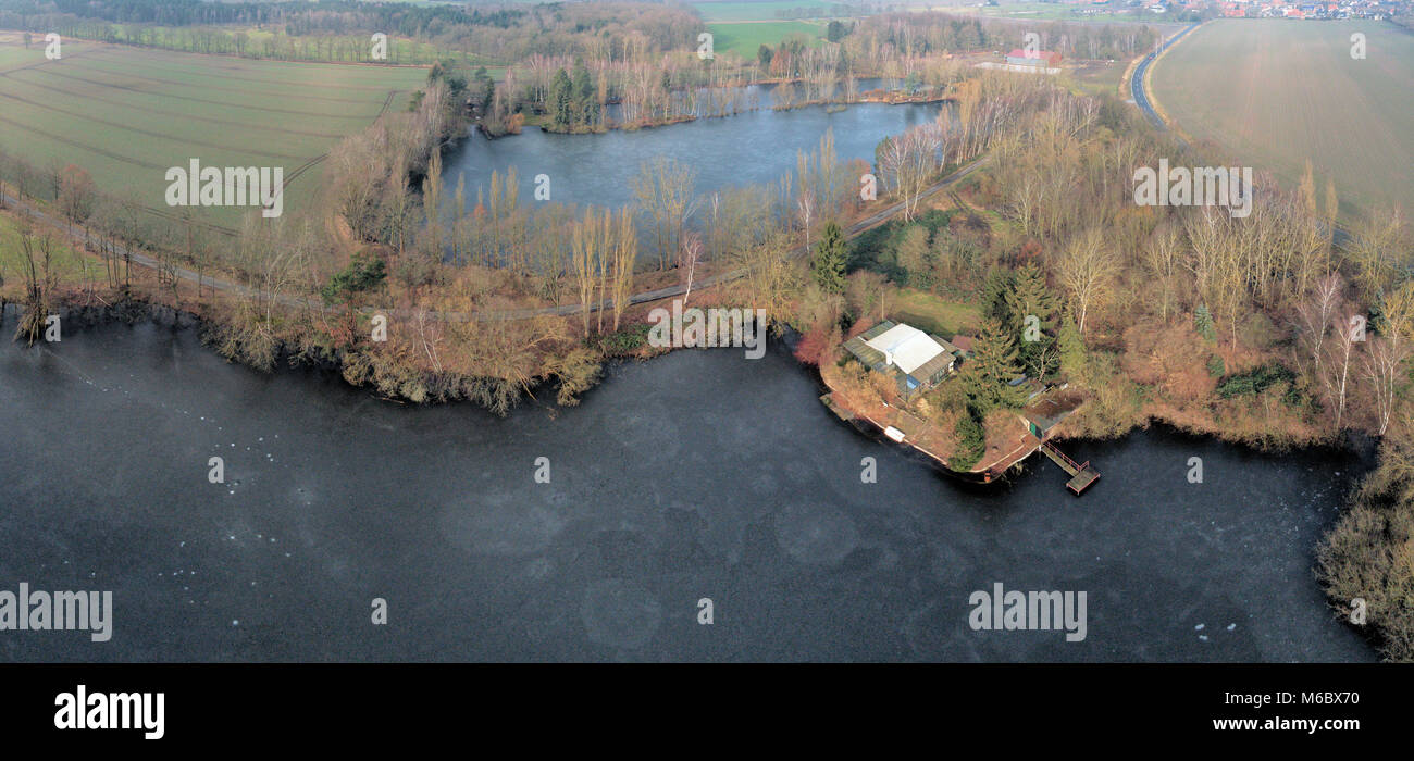 Composite Panorama von Luftaufnahmen und Luftaufnahmen von zwei kleine