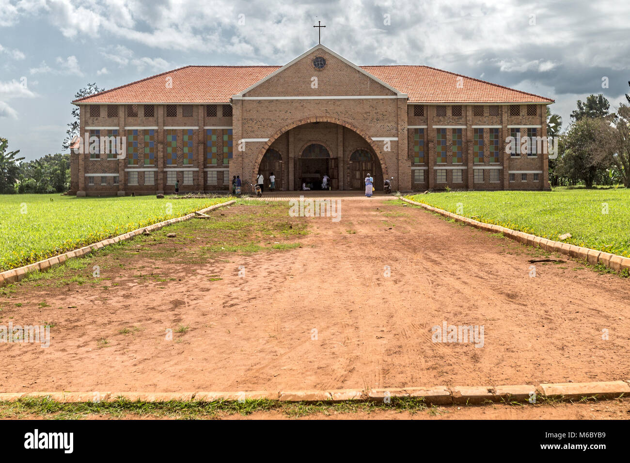 Kirche auf dem Weg von murchisons Falls National Park zu Kimbale National Park south-west Uganda Afrika Stockfoto