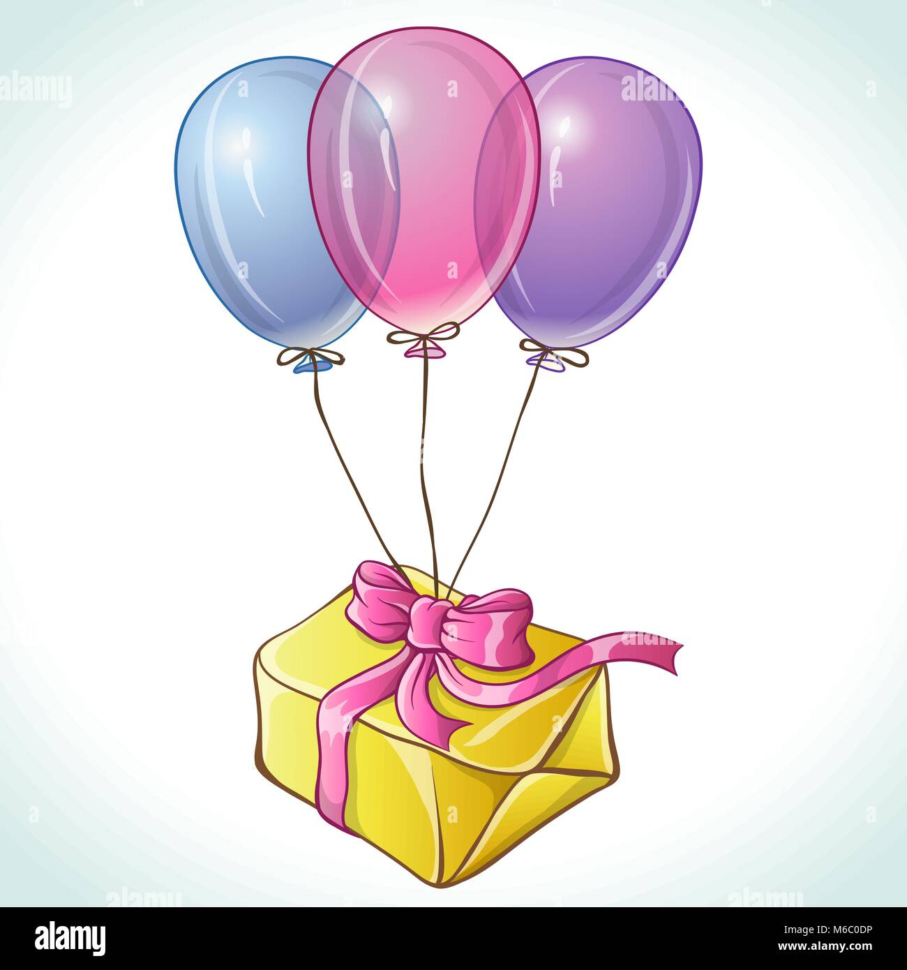 Happy birthday Karte mit Ballons und Geschenk Stock-Vektorgrafik - Alamy