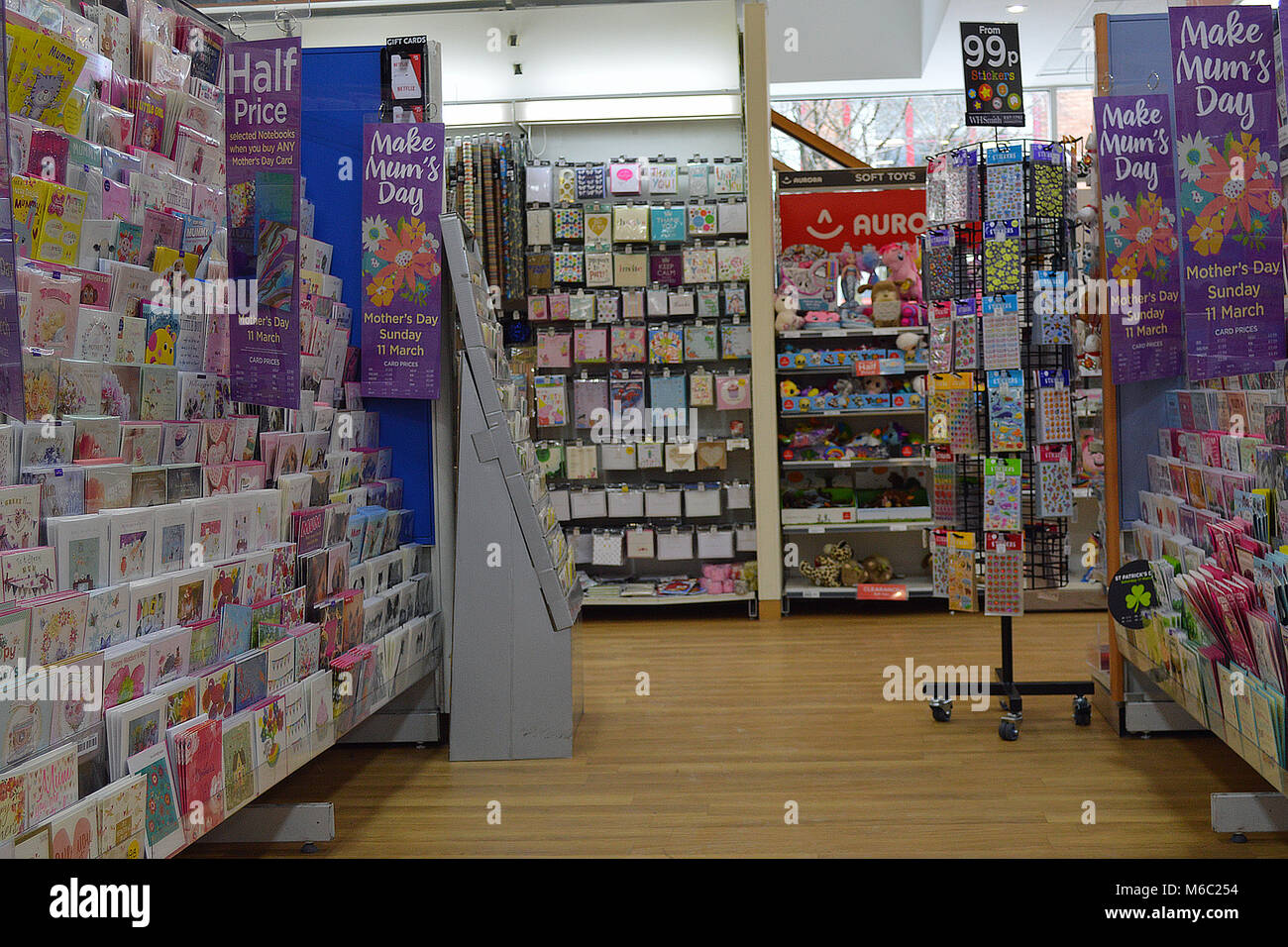 Schreibwaren zum Verkauf in Store Stockfoto