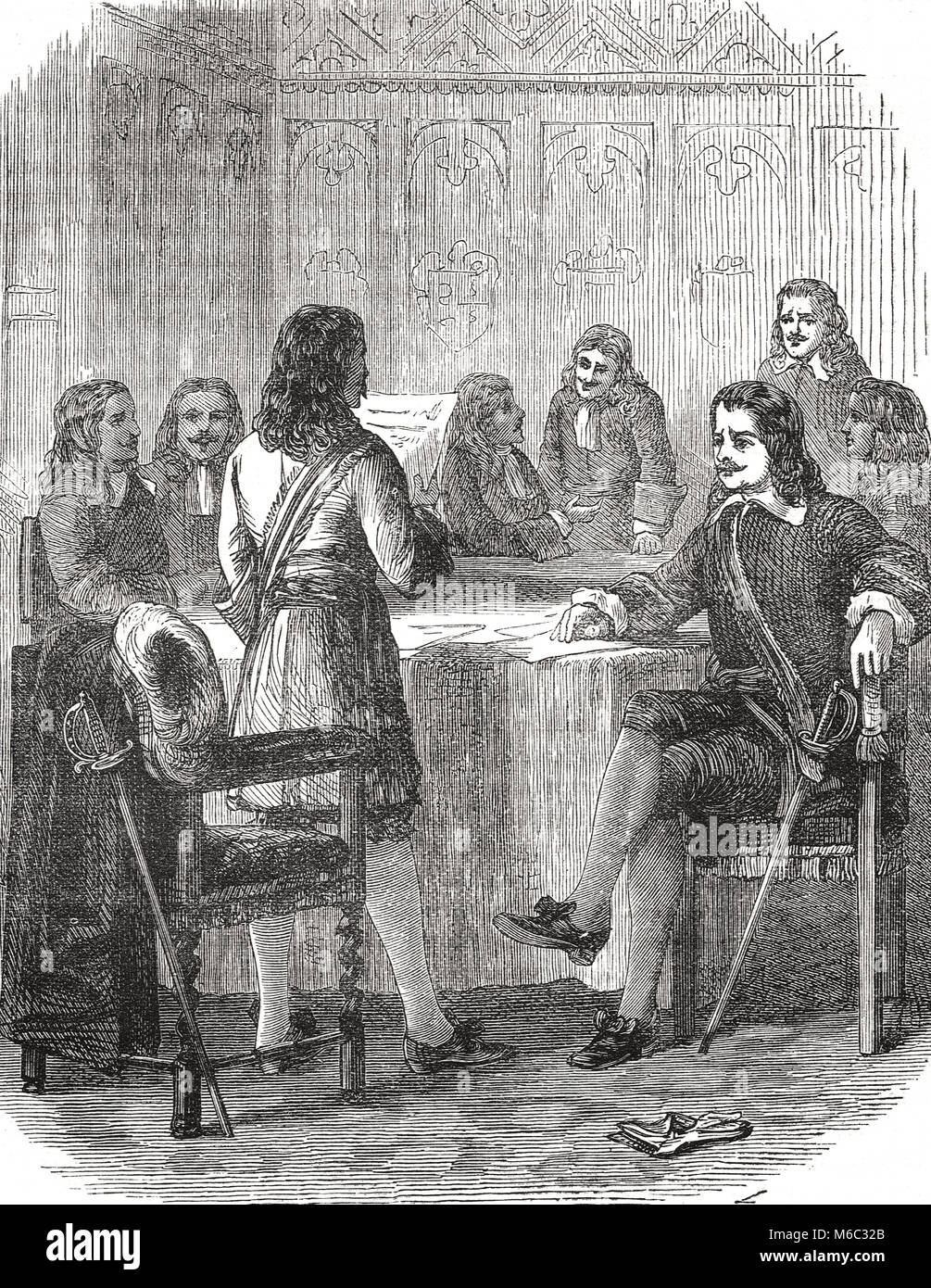 Die Einladung des Unsterblichen Sieben zu William Prince of Orange (später Wilhelm III.), bieten die Invasion von William zu der Glorious Revolution von 1688 zu unterstützen. Stockfoto