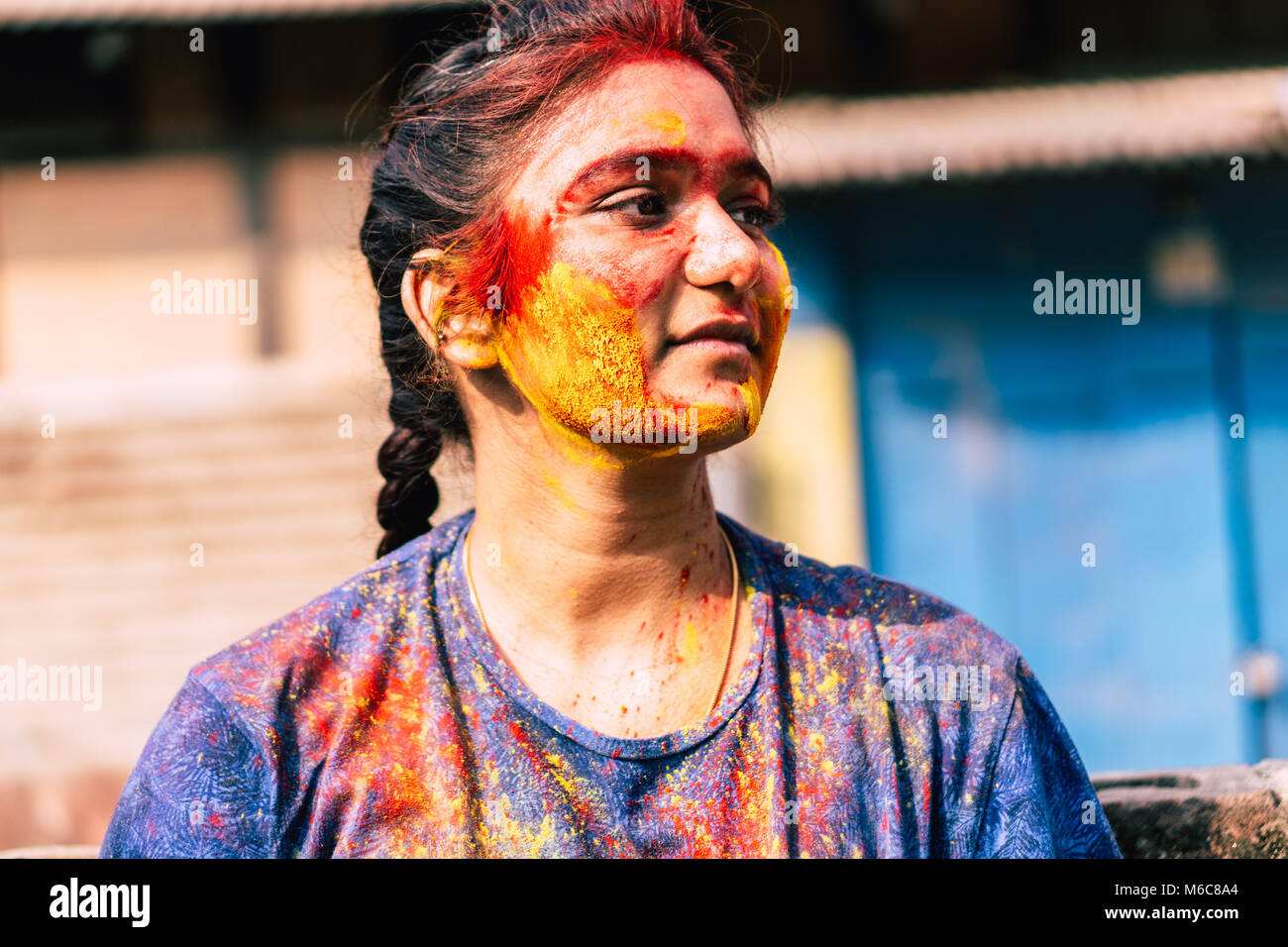 Holi in Indien Stockfoto