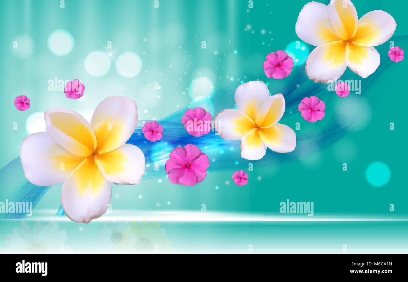 Hallo Sommer natürliche Floral Background Vektor Illustration Stock Vektor