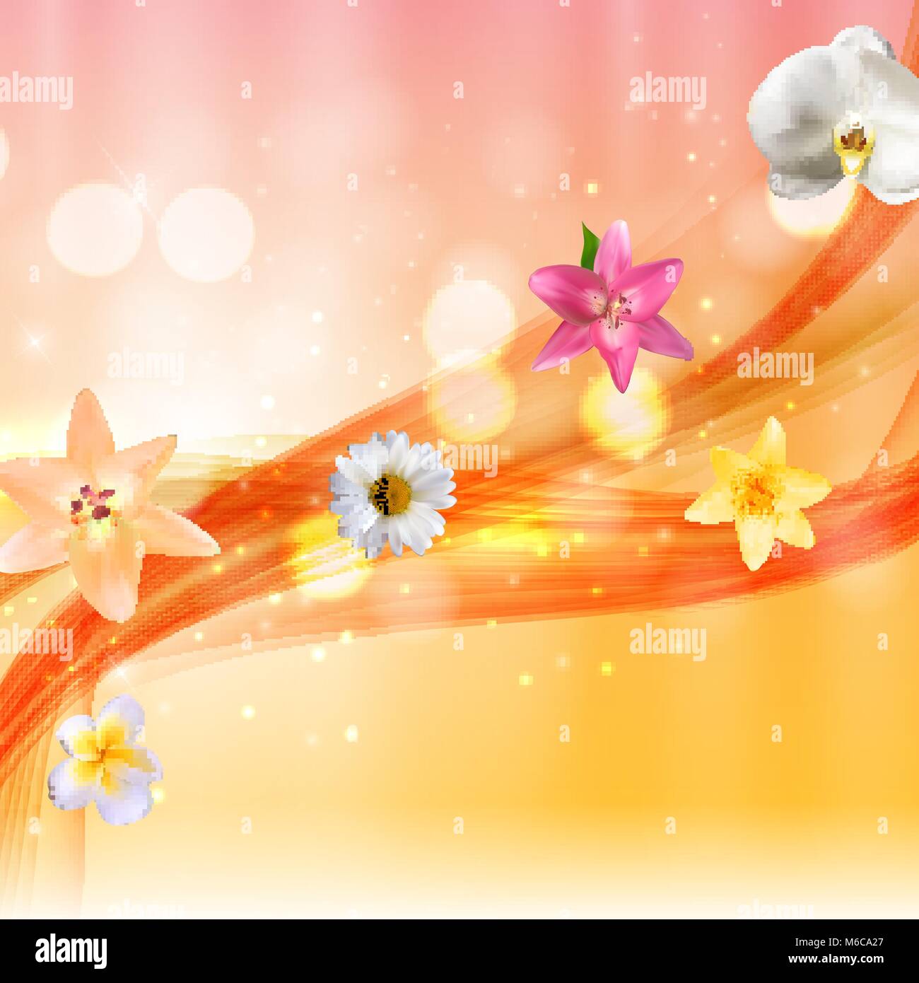Hallo Sommer natürliche Floral Background Vektor Illustration Stock Vektor