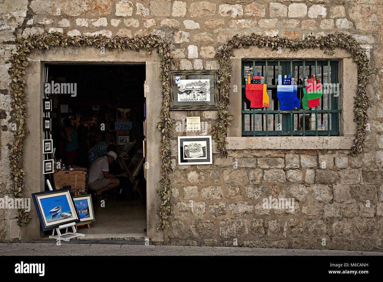 Touristische shop in Dubrovnik, Kroatien Stockfoto