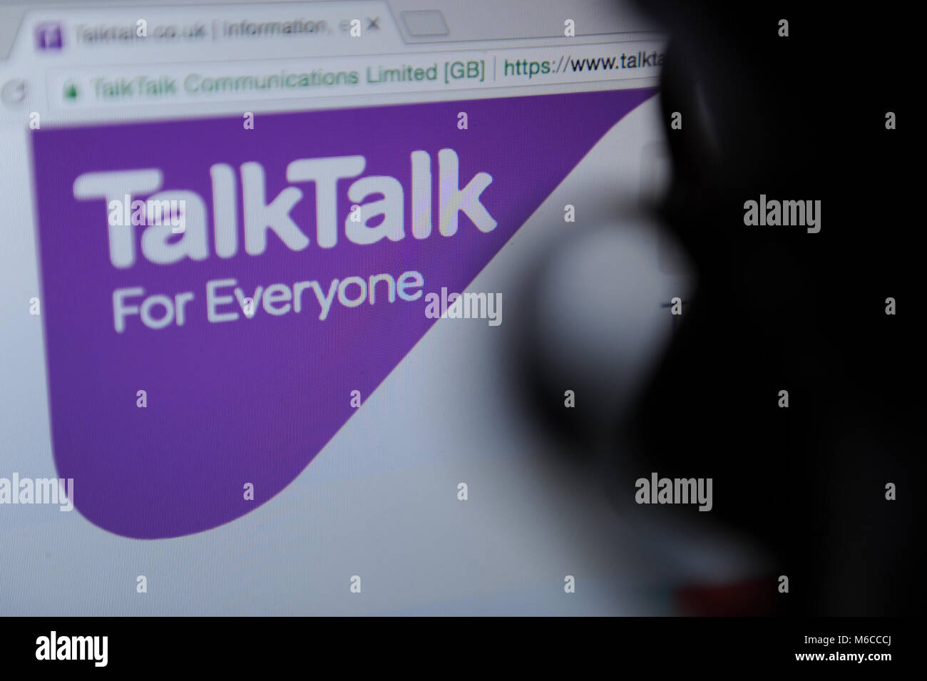 TalkTalk-Webseite Stockfoto