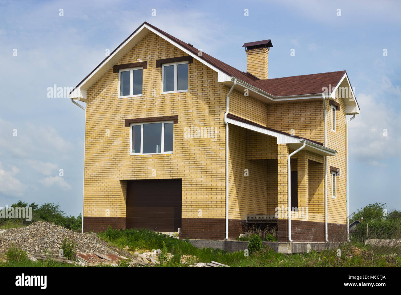 Hohe brick House. Der Bau abgeschlossen Stockfoto