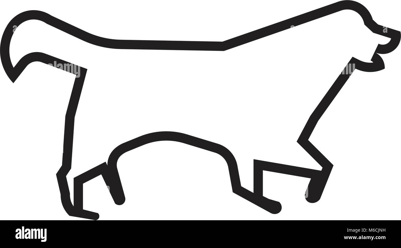 Berner Sennenhund silhouette Umrisse auf weißem Hintergrund Stock Vektor