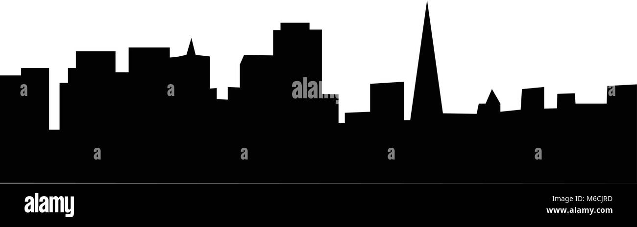 Sf skyline Silhouette auf weißem Hintergrund Stock Vektor