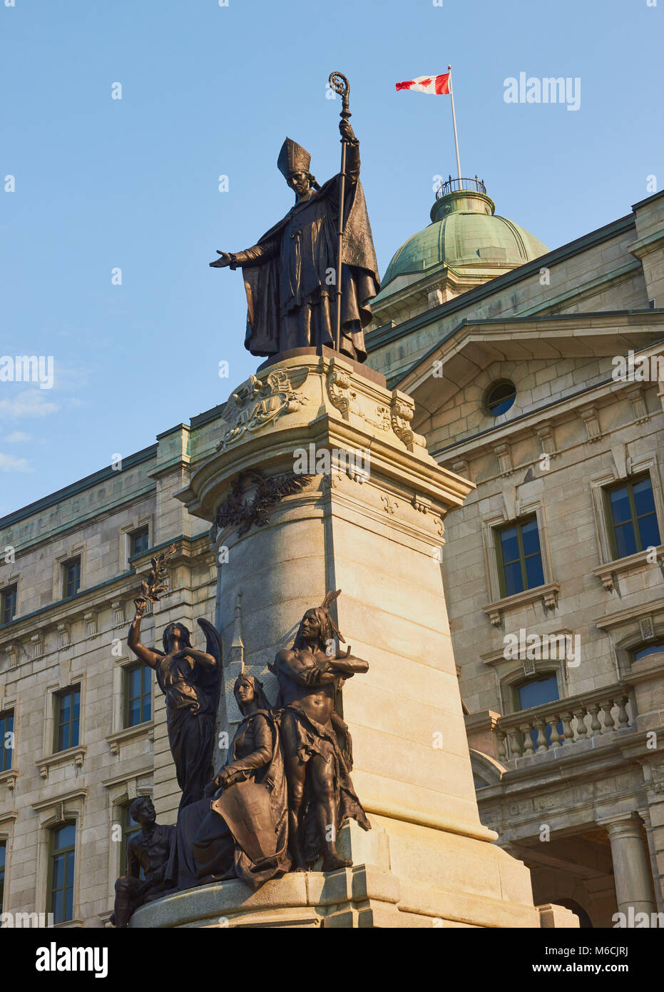 1908 Denkmal für Francois de Laval die ersten römisch-katholischen Bischof von Québec, Quebec, Kanada Stockfoto