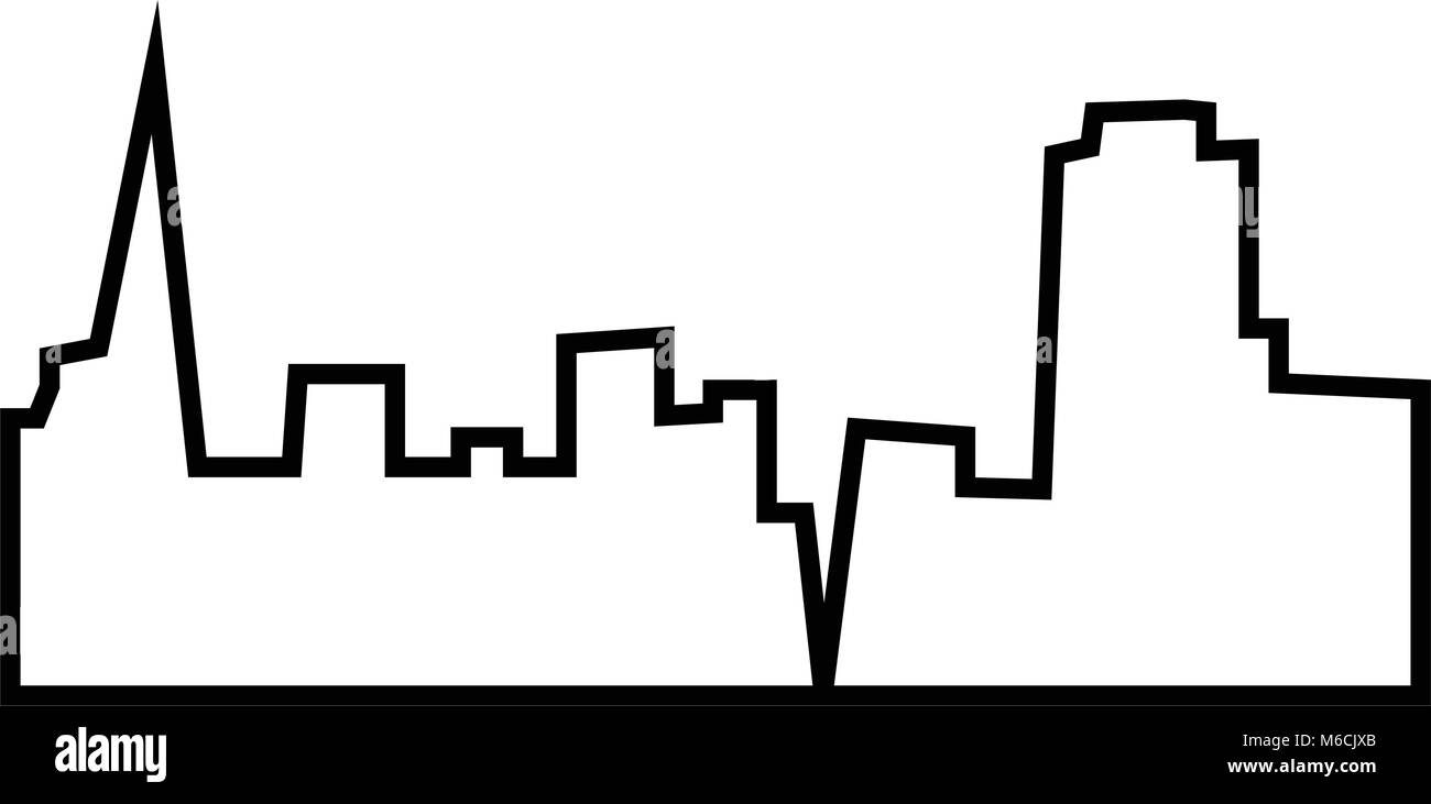 Sf skyline silhouette Umrisse auf weißem Hintergrund Stock Vektor