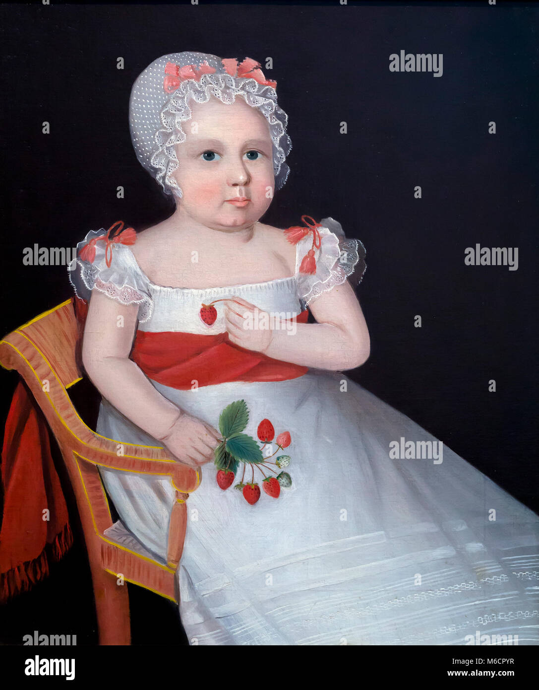Die Erdbeere Mädchen, Ammi Phillips, um 1830, National Gallery, Washington DC, USA, Nordamerika Stockfoto