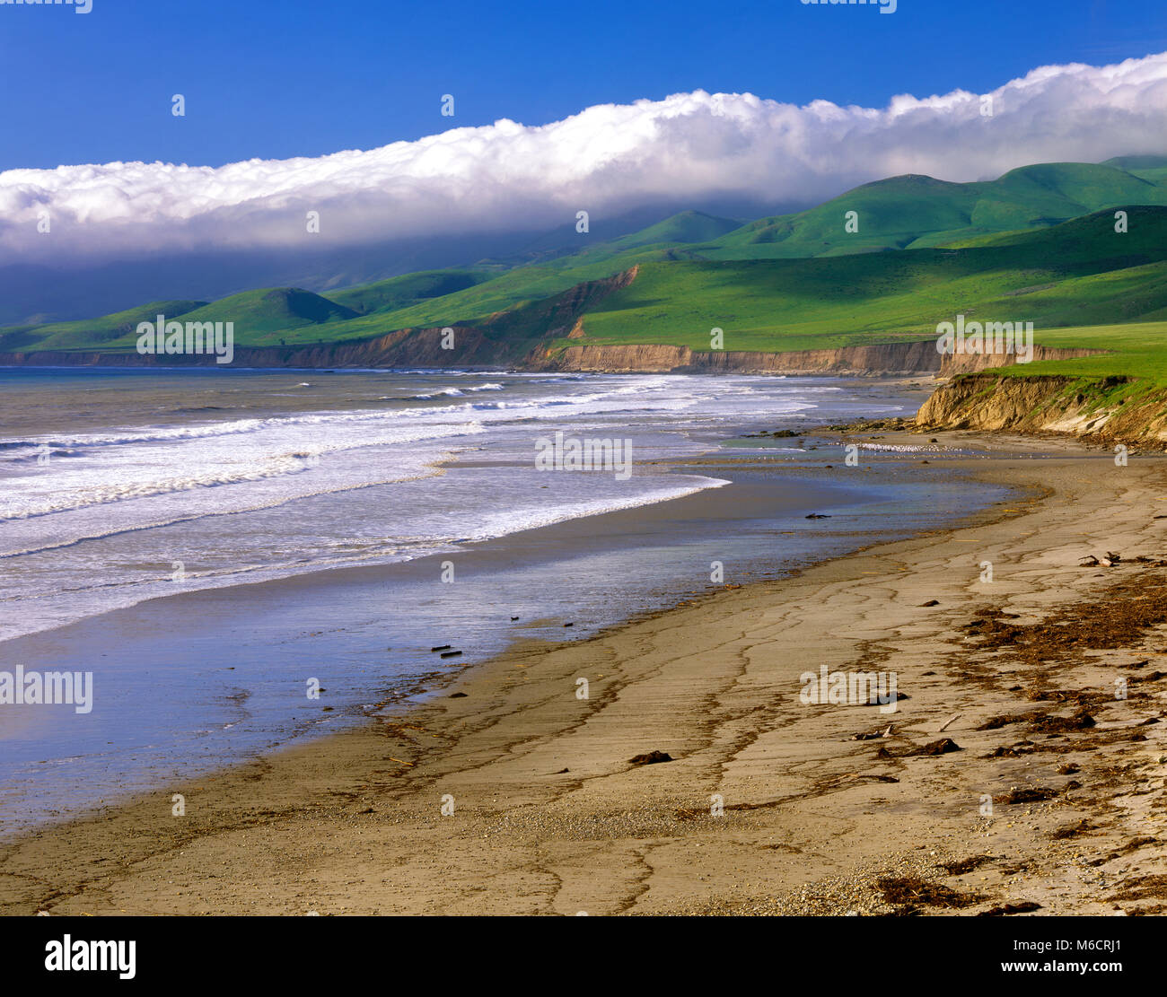 Nebelbank, Jalama Beach County Park, Santa Barbara County, Kalifornien Stockfoto