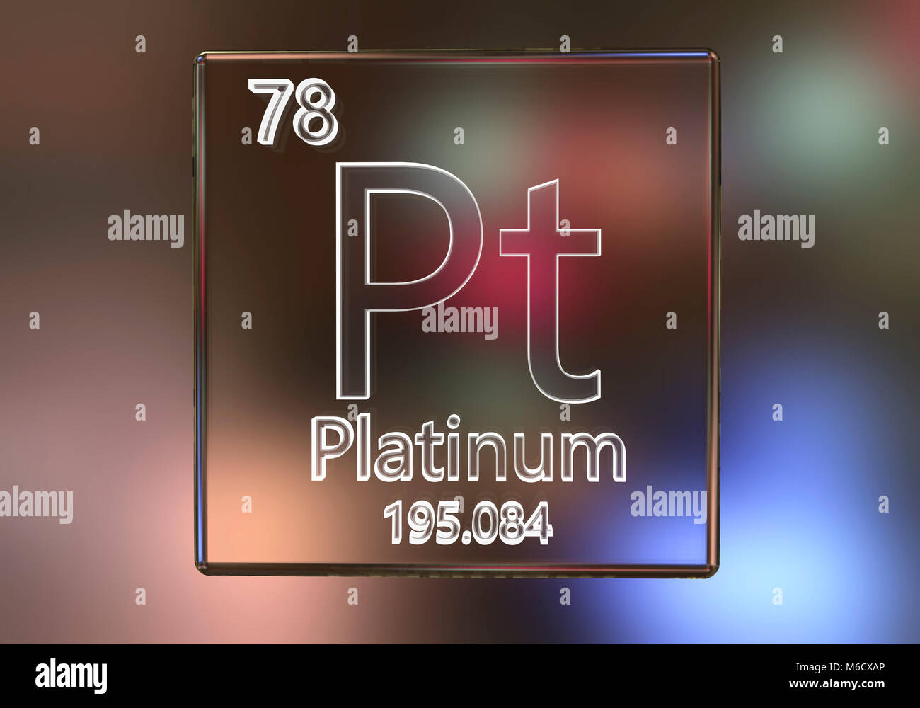 Platin Element des Periodensystems, computer Abbildung. Stockfoto