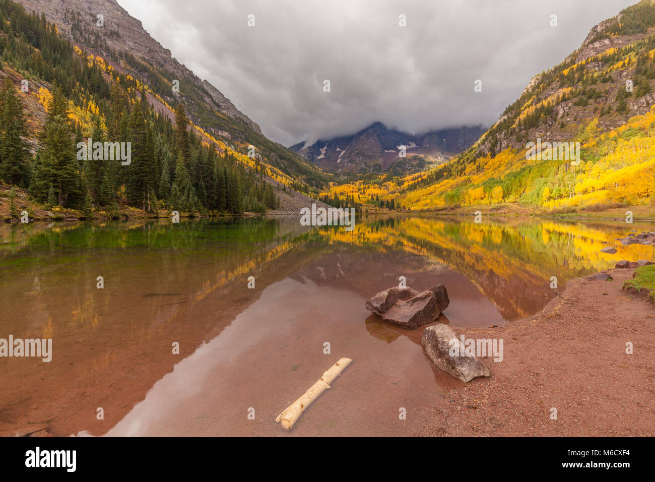 Herbst Landschaft bei Maroon Bells Aspen Colorado Stockfoto