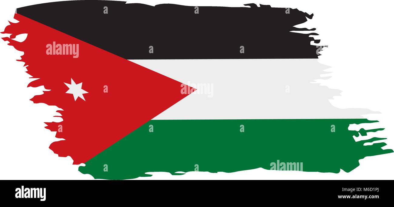 Jordanien Flagge, Vektor, Abbildung Stock Vektor