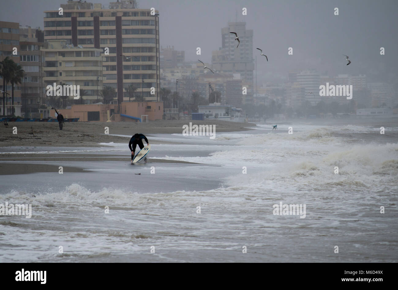 Fuengirola, Andalusien, Spanien. 2. März, STURM EMMA Wimpern Costa del Sol 2018. © Perry Van Munster/Alamy leben Nachrichten Stockfoto