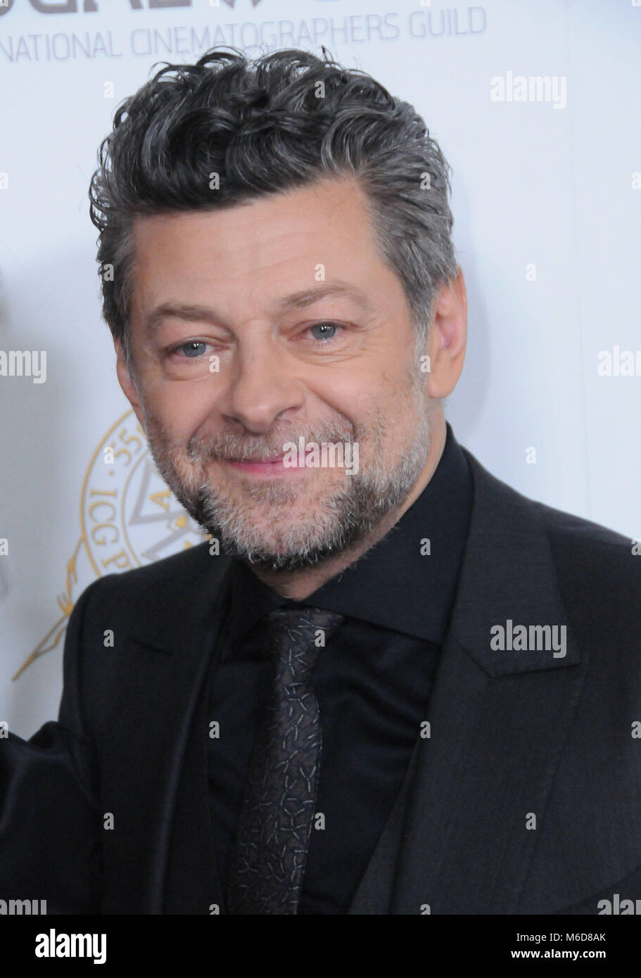 Beverly Hills, Kalifornien, USA. 2. März, 2018. Schauspieler Andy Serkis nimmt an der 55. jährlichen ICG Publizisten Auszeichnungen im Beverly Hilton Hotel am 2. März in Beverly Hills, Kalifornien 2018. Foto von Barry King/Alamy leben Nachrichten Stockfoto