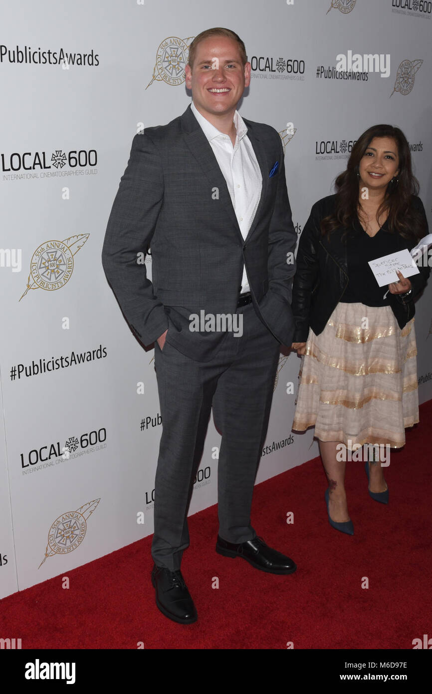 Los Angeles, Kalifornien, USA. 2 Mär, 2018. SPENCER STEIN besucht die ICG 55. jährlichen Publizisten Preismittagessen. Credit: Billy Bennight/ZUMA Draht/Alamy leben Nachrichten Stockfoto