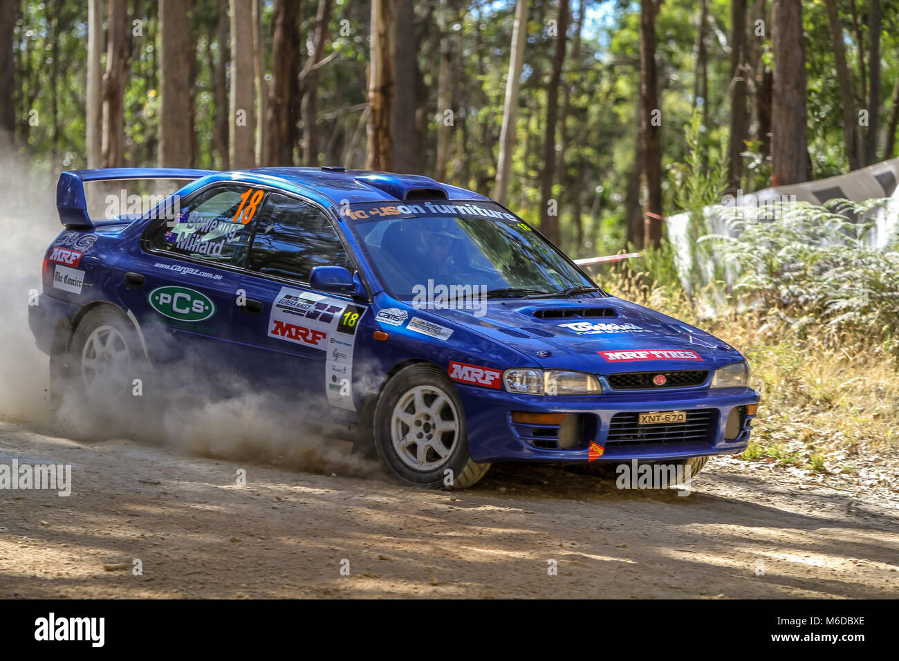 Ballarat, Victoria, Australien. 3. März, 2018. Eureka-Rallye - ringsum eine Nocken australische Meisterschaften von Wombat State Forrest in Ballarat Victoria Australischen - alle die Aktion vom ersten Tag an. Credit: Brett Keating/Alamy leben Nachrichten Stockfoto