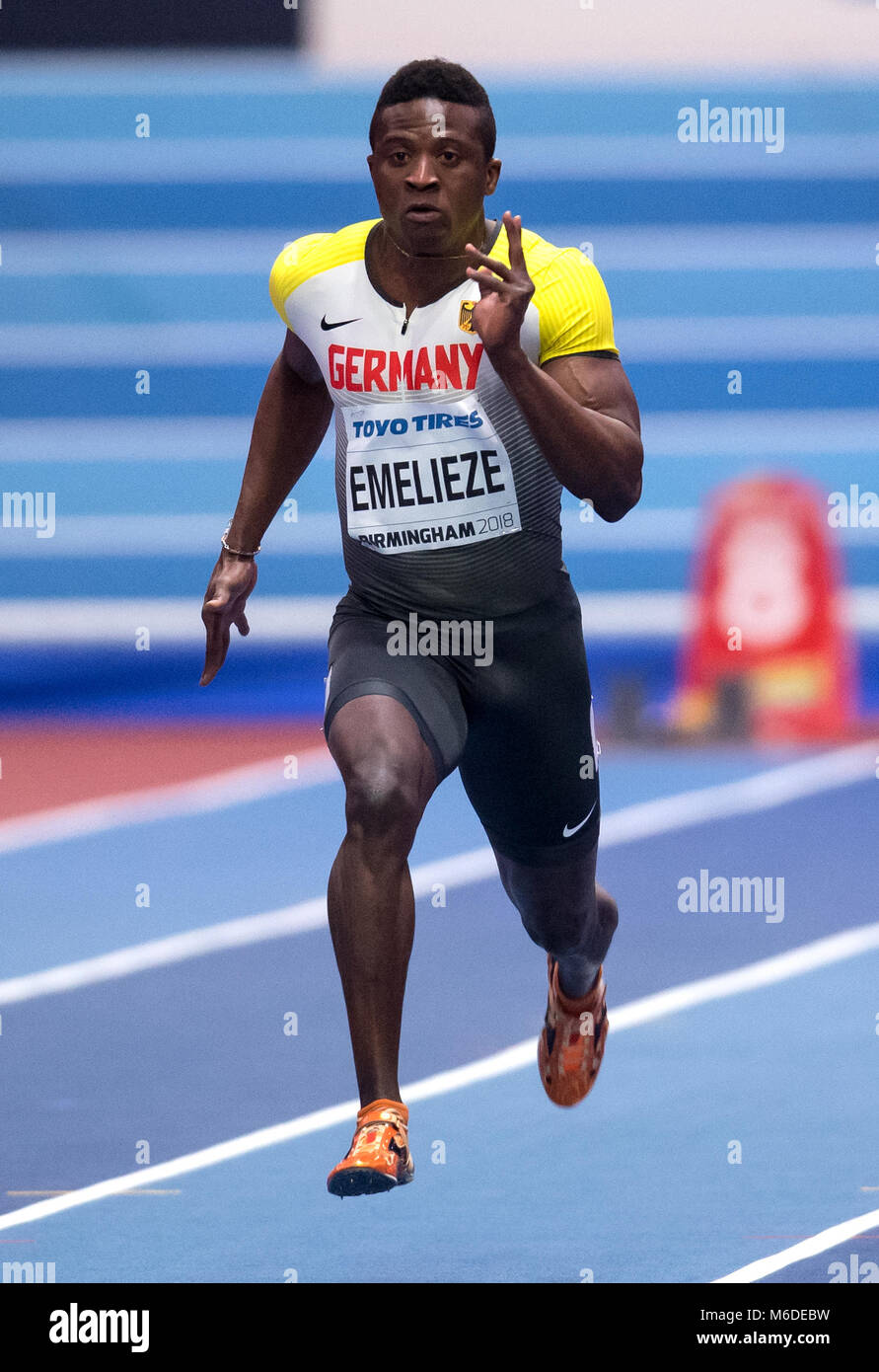 Birmingham, Großbritannien. 3. März 2018. Peter Emelieze aus Germanz