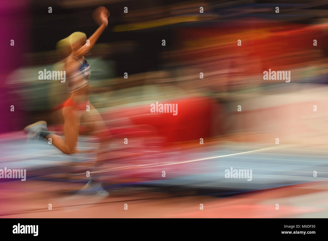 Birmingham, Großbritannien. 3. März 2018. Yulimar Rojas von Venezuela gewinnen Dreisprung bei World indoor Leichtathletik Meisterschaft 2018, Birmingham, England am 3. März 2018. Credit: Cal Sport Media/Alamy leben Nachrichten Stockfoto