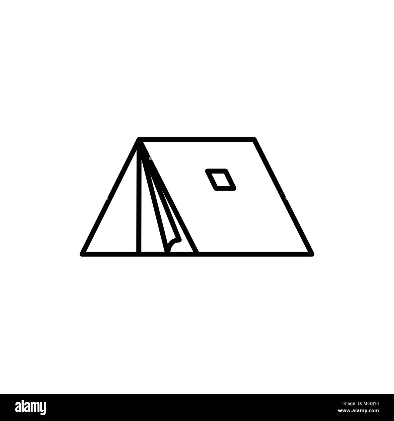 Camp Seite Zelt Abenteuer dünne Linie Symbol Vektor Illustration Graphic Design Stock Vektor