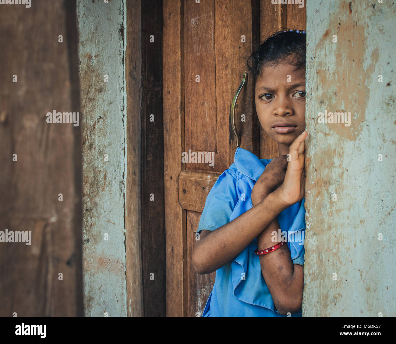 Augen sprechen mehr als wir Stockfoto