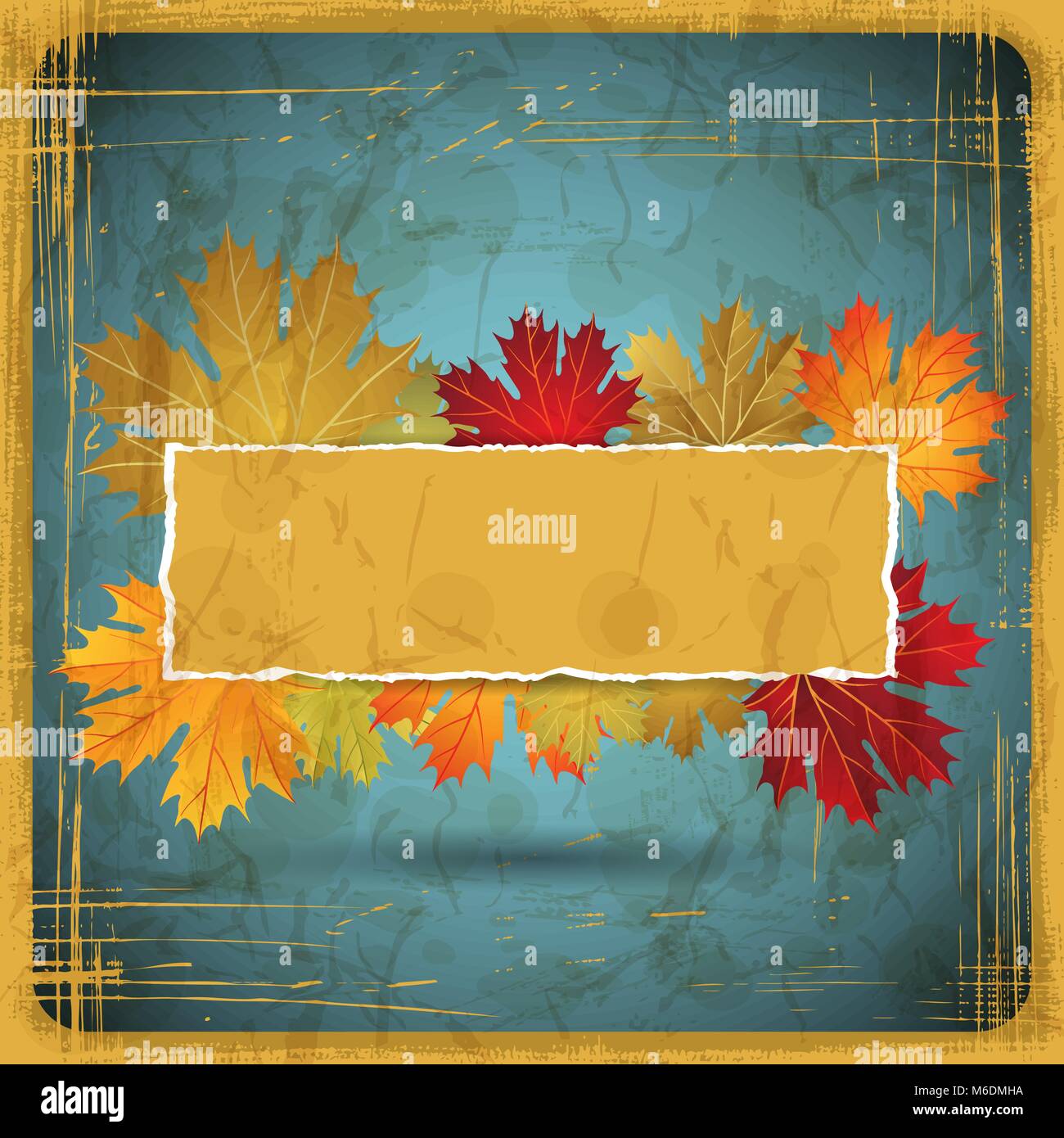 EPS 10 Blätter im Herbst grunge Hintergrund. Vector Illustration Stock Vektor