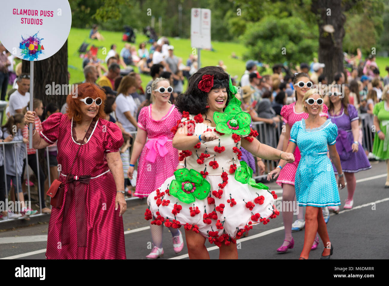 Melbourne, Australien - Der jährliche Moomba Parade am St Kilda Road Stockfoto